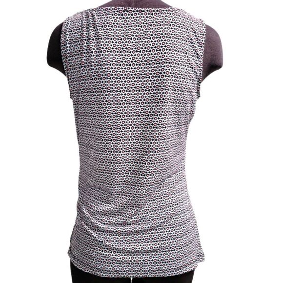 EC JONES NEW YORK SLEEVELESS IKAT CORAL COMBO W/ SIDE ZIPPER SZ.M - Picture 2 of 5